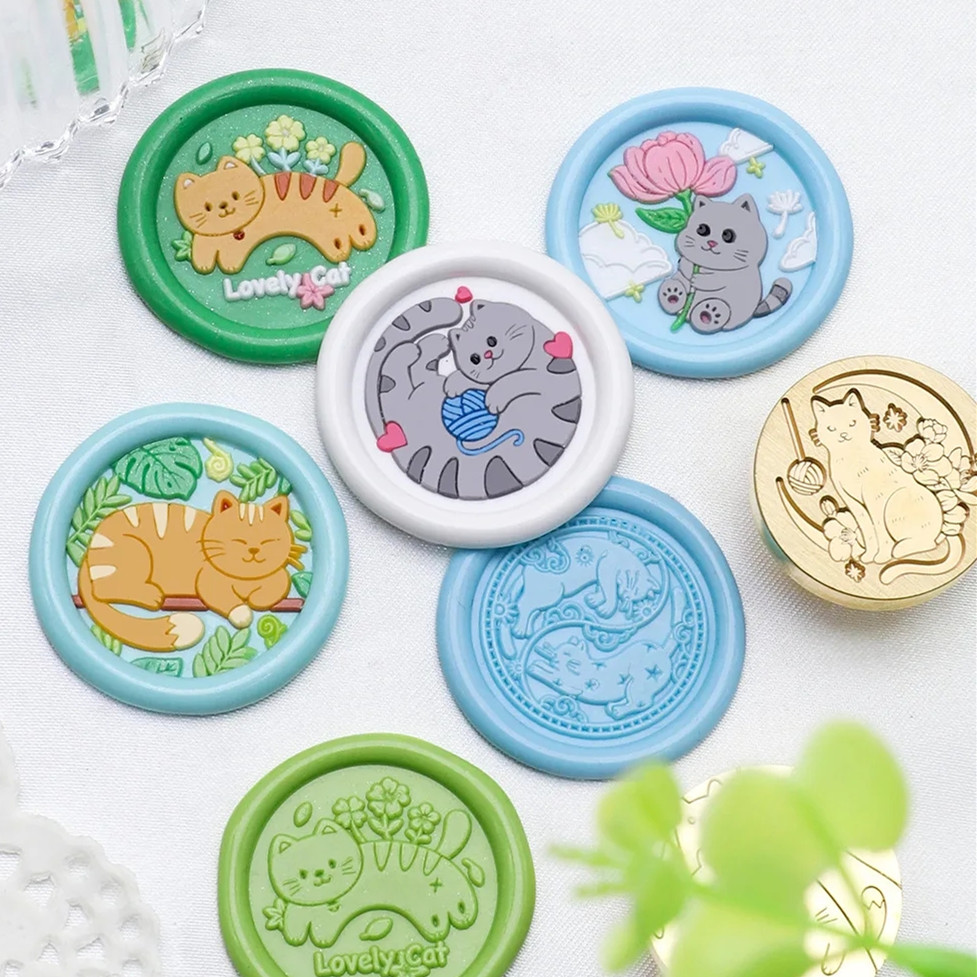 Wax Seal Stamp Set - Serie di gatti 25 mm Sigillo